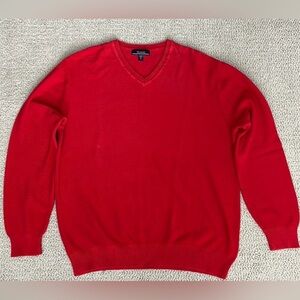 Faconnable Red V-Neck Sweater